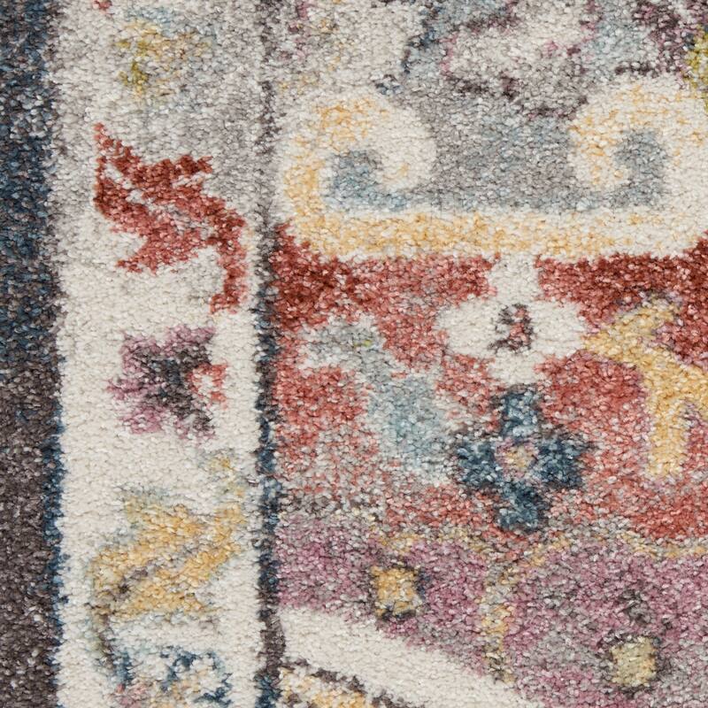 Nourison Juniper Persian Farmhouse Medallion Multicolored Area Rug