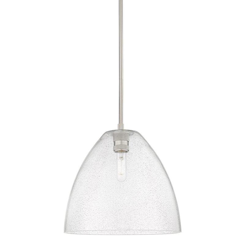 Innovations Lighting 434-1S-11-12 Crown Point Pendant Dome Crown Point - Satin Nickel / Seedy