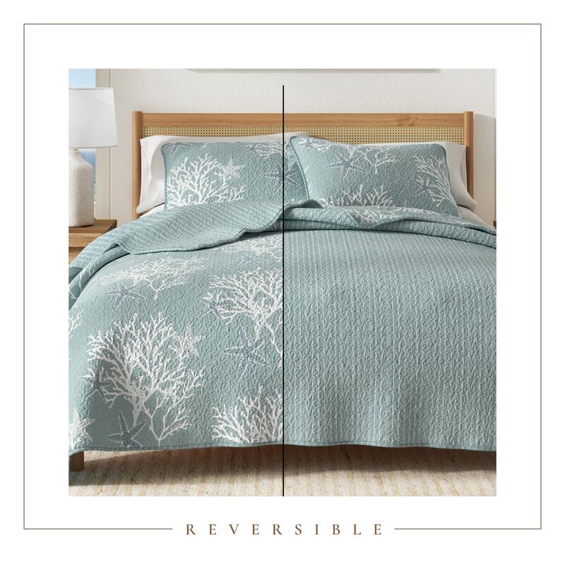 Linery & Co. Coastal Microfiber Quilt Set With Shams