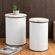 preview thumbnail 43 of 68, Glitzhome Industrial Farmhouse Round Storage Side Tables (Set of 2)