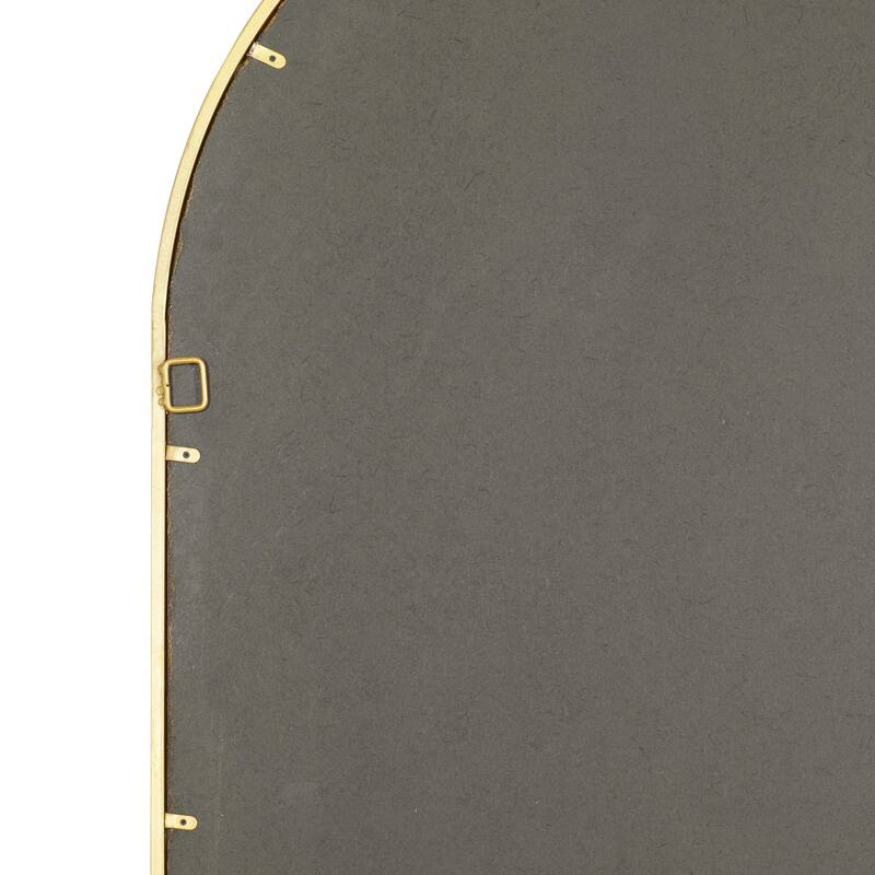 Black or Gold Metal Window Pane Inspired Room Wall Mirror with Arched Top