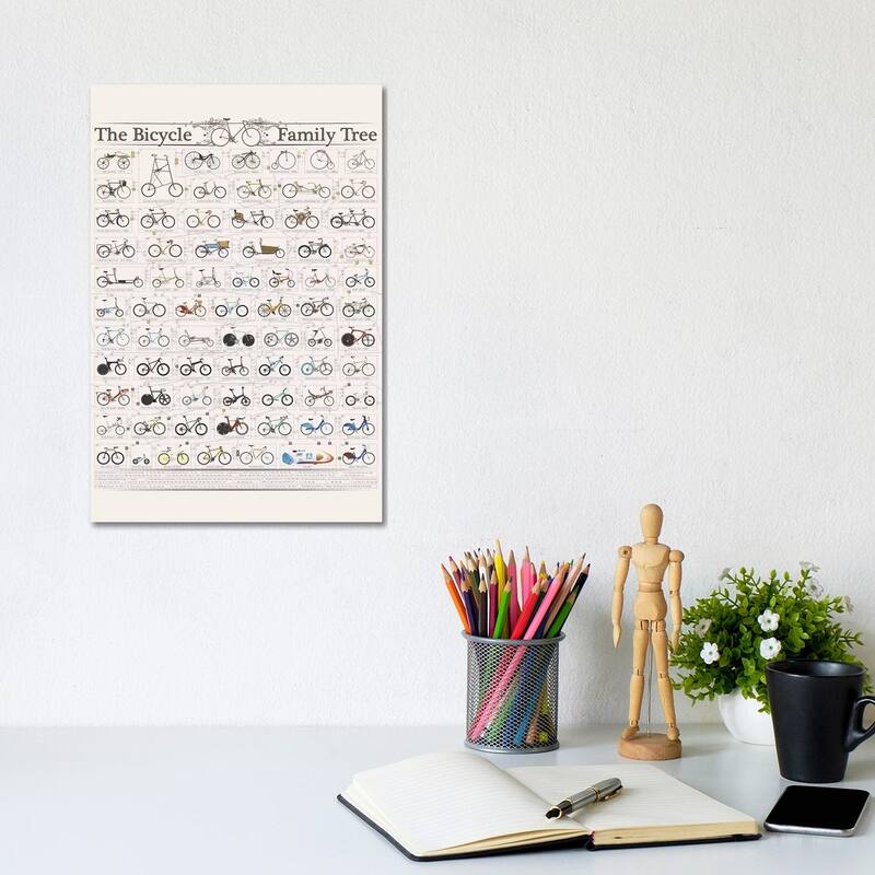 iCanvas "Bicycle Family Tree" by WyattDesign Canvas Print - 12x8x0.75