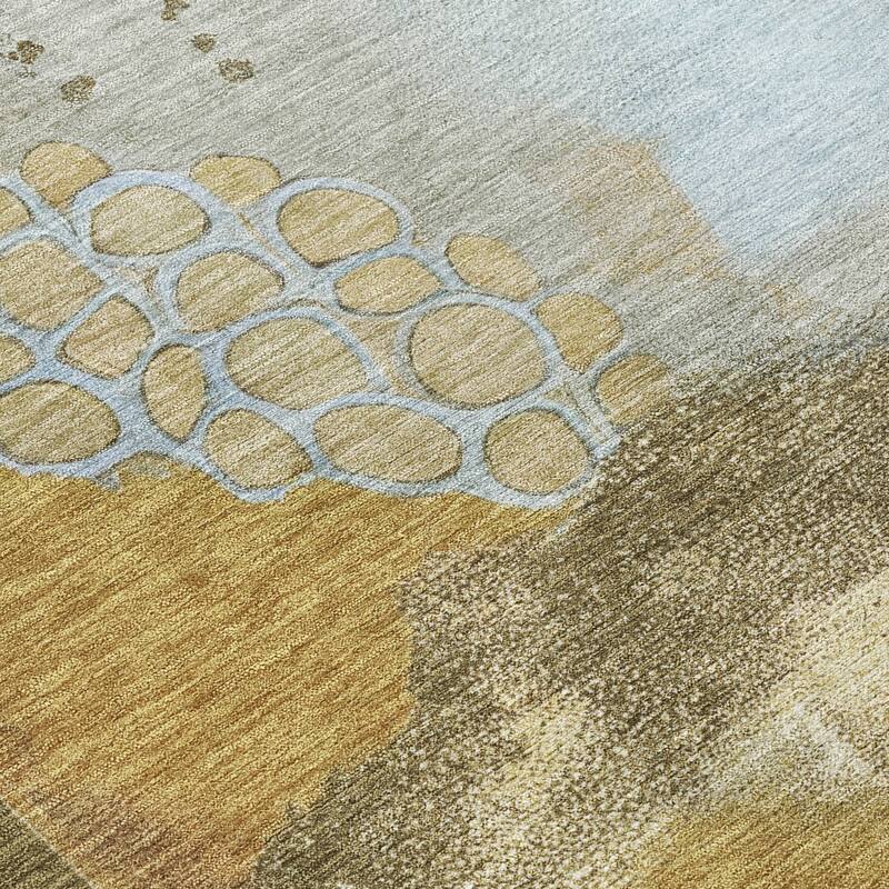 Machine Washable Indoor/Outdoor Modern Abstract Chantille Rug