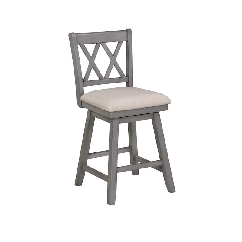 Brookline Wooden Linen Swivel Dining Room Barstool