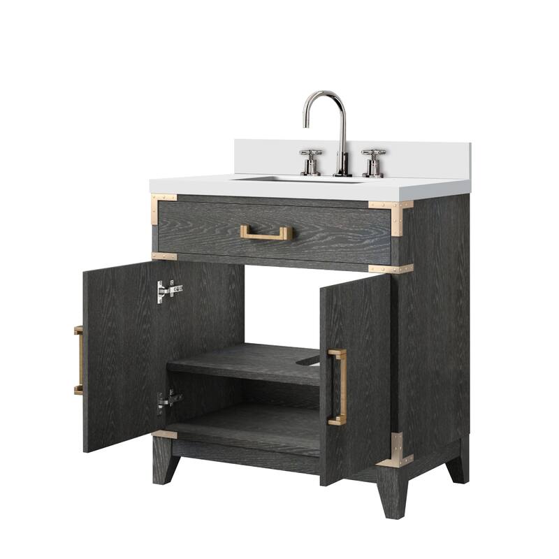 Laurel Bath Vanity Cultured Marble Top, Sink and Faucet