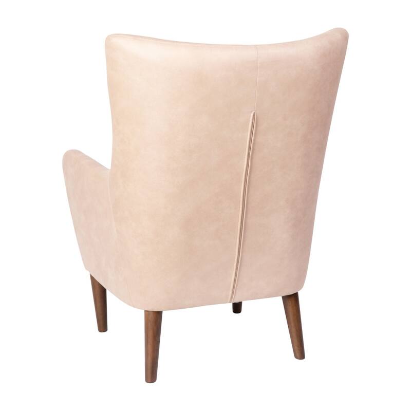 Commercial Upholstered Wingback Accent Chair with Wooden Frame and Legs - 33.25"D x 29.75"W x 41.25"H