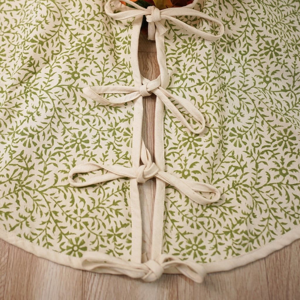 Fabdivine Cotton Christmas Tree Skrit Office Decor Block Print Holiday Gift