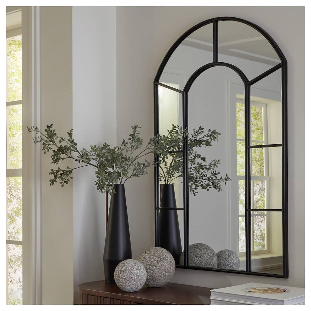 Signature Design by Ashley Evengton Black Metal Framed Accent Mirror - 32"W x 1.13"D x 48"H