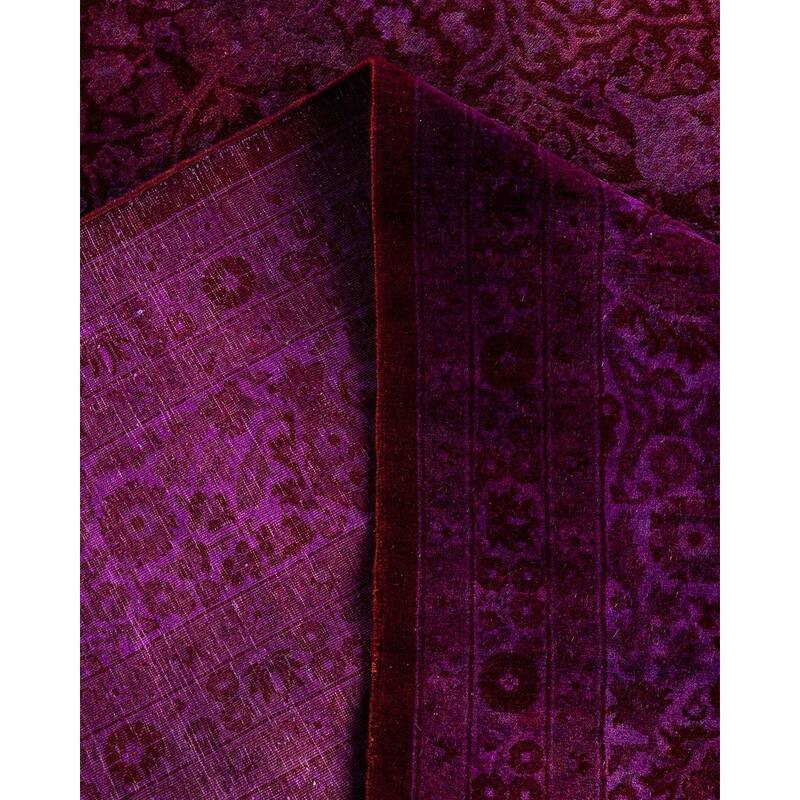 Fine Vibrance One-of-a-Kind Hand-Knotted Area Rug - Purple, 8' 1" x 8' 3" - 8' 1" x 8' 3"