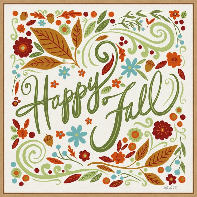 Amanti Art Happy Fall I Framed Canvas Wall Art