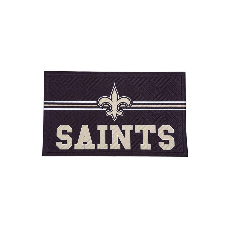 28 in. x 16 in. Embossed Mat, Cross Hatch, New Orleans Saints