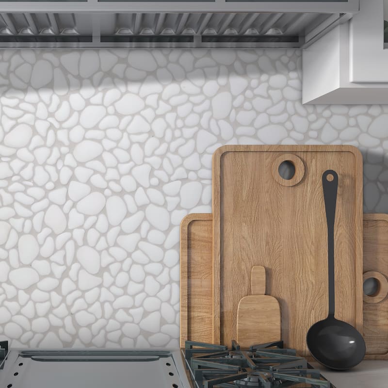 12"×12" Pebble Glass Mosaic Wall Tile（10 sheets/10sqft）