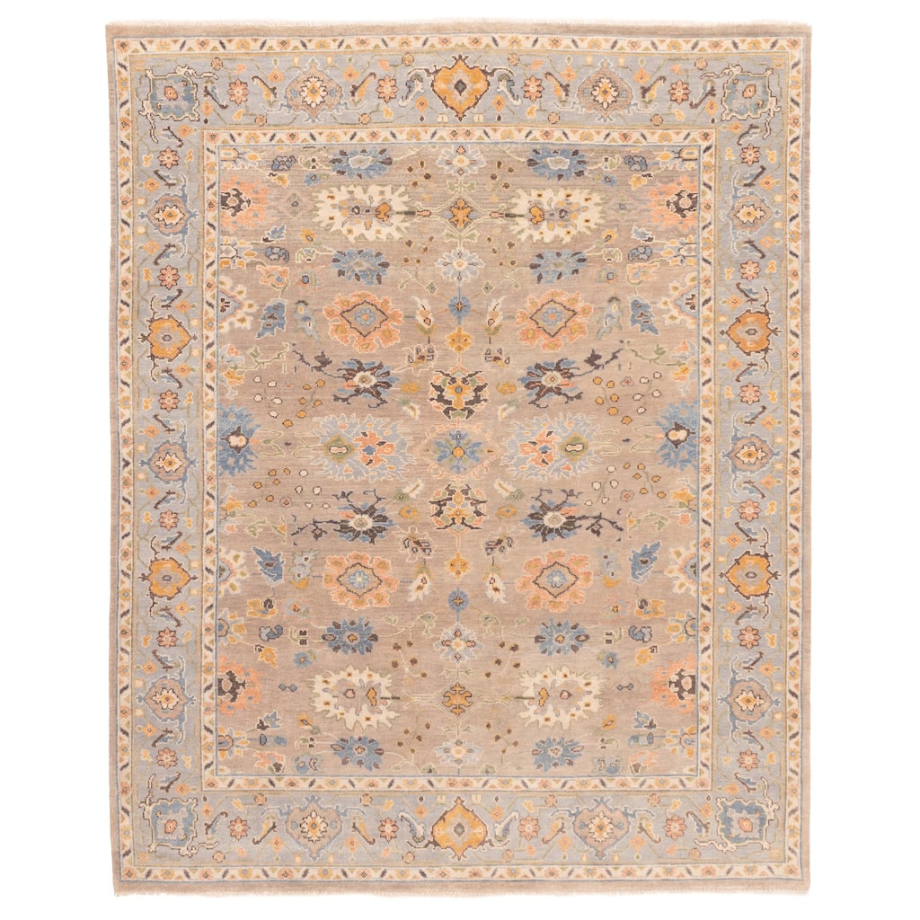 ECARPETGALLERY Hand-knotted Modern Oushak Taupe Wool Rug - 8'1 x 9'11