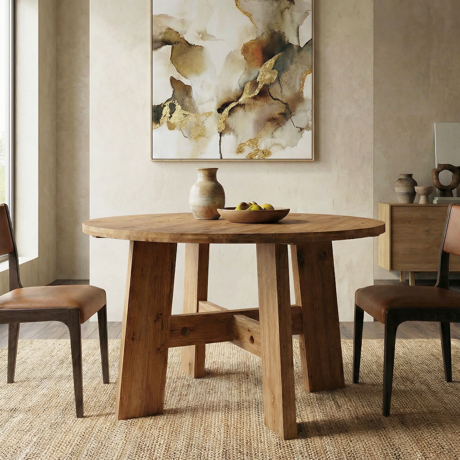 47-Inch Round Kitchen Table for Dining Room