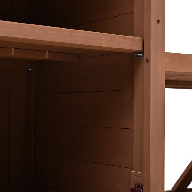 Roomfitters Fir Wood Potting Bench with Hutch, 4 Shelves, storage units, Cabinet & Pegboard Hooks, Outdoor Garden Work Table