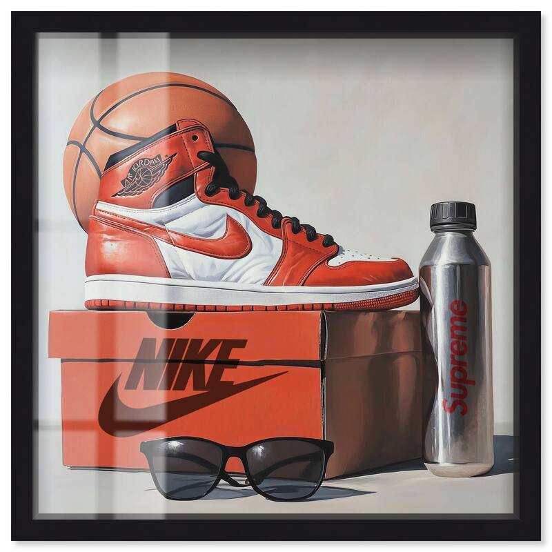 Basketball Practice Shadowbox by Art Remedy - Black - 40" x 40"