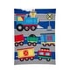 preview thumbnail 2 of 3, Everything Kids Choo Choo Train, Railroad, Navy, Yellow, Orange and Grey 4 Piece Toddler Bed Set
