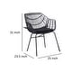 preview thumbnail 5 of 4, Niya Patio Chair Set of 2, Polyester, Black Steel, Outdoor Rattan Wicker