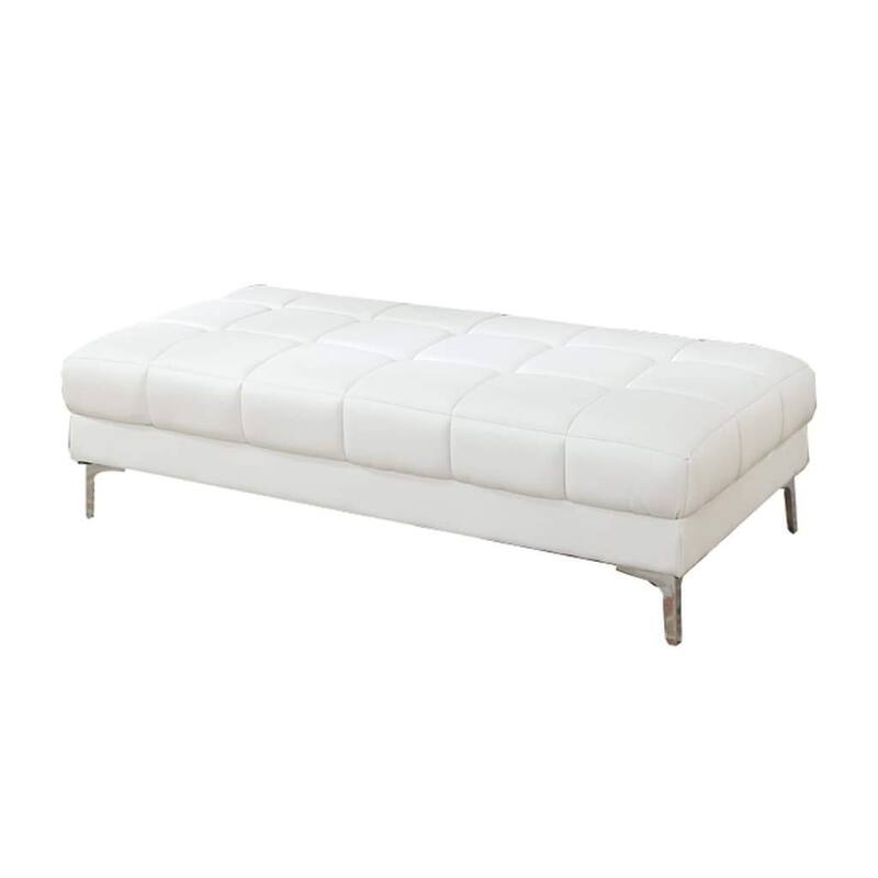 Tufted Bonded Leather Ottoman