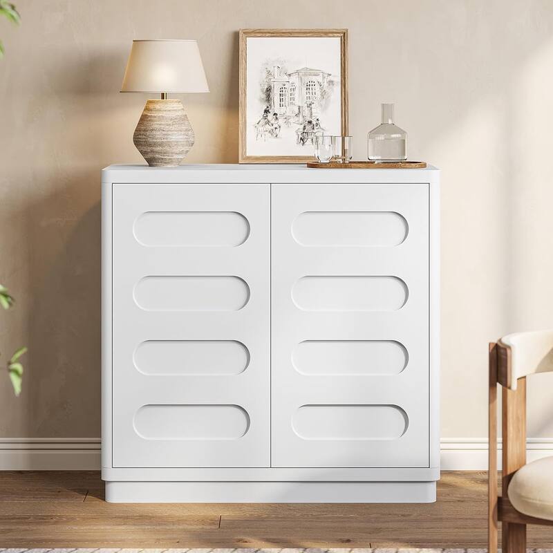 Buffet Sideboard Cabinet with Storage 2 Doors Adjustable Shelves