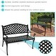 preview thumbnail 8 of 6, Sunnydaze 2-Person Black Checkered Cast Aluminum Outdoor Patio Garden Bench