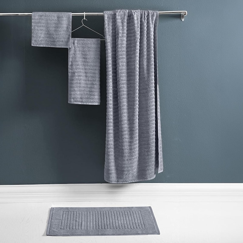 Classic Turkish Towels 100% Turkish Cotton Bath Sheets Plush Ribbed 3 Piece 40x65" - 40x65