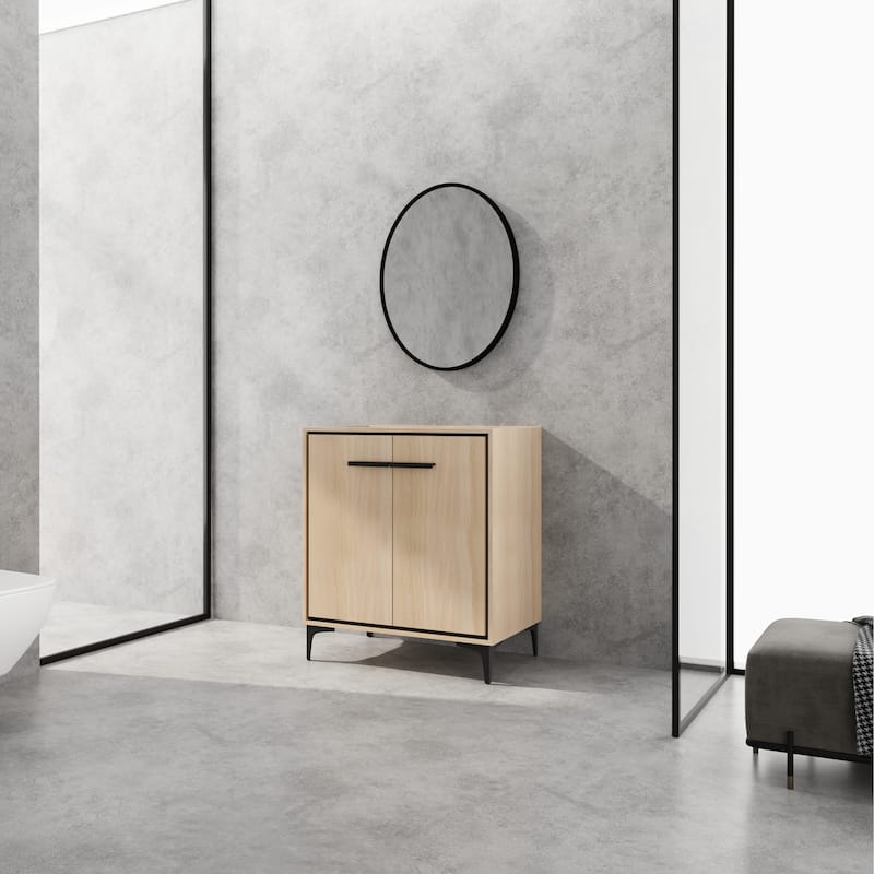 GDFStudio - Denton Modern Freestanding Bathroom Vanity Cabinet with Soft Close Doors, Metal Tripod, Sink NOT INCLUDED - 30"