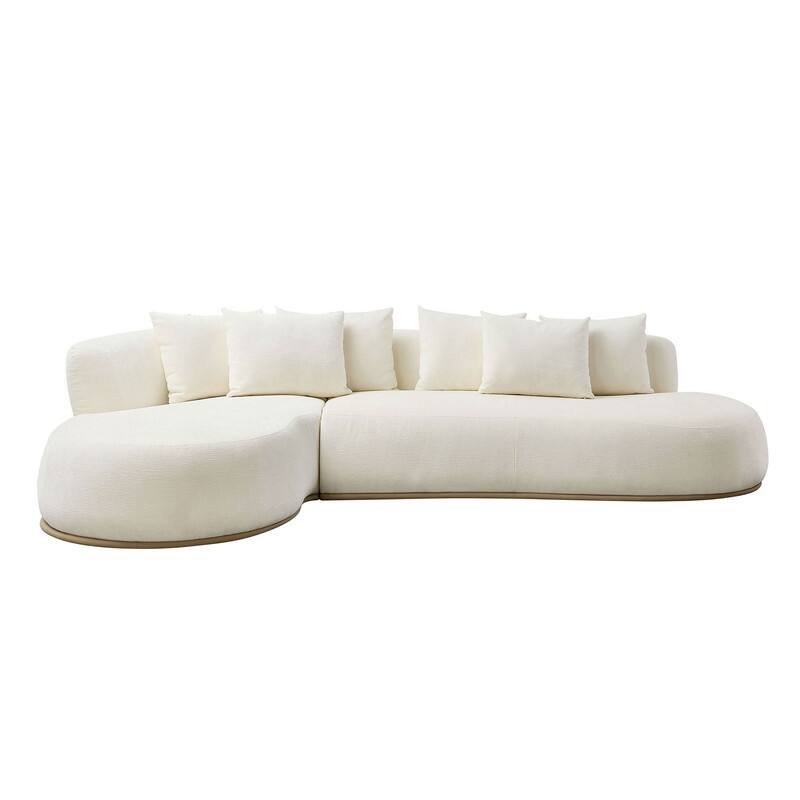 134.63" Oversize Cloud Sectional Couch with L-Shape Chaise, Modern Upholstered Sofa with Deep Seat for Living Room