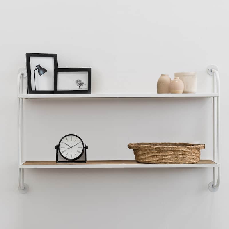 Emery Wall Shelf - 2 Shelf 38"W - White