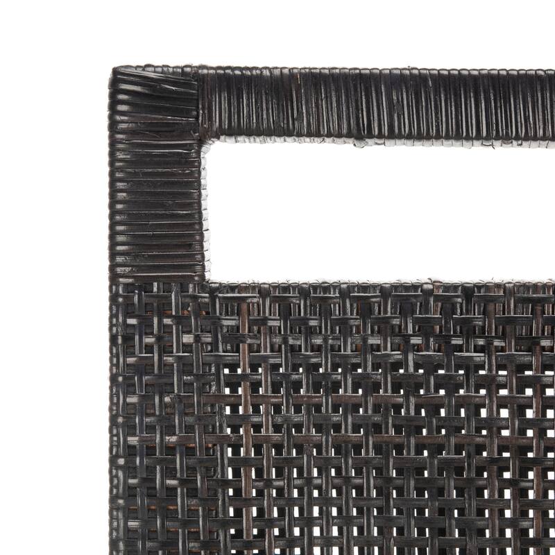 SAFAVIEH Cune 28.8 Inch Woven Dining Darin Black/ Black Cushion Bar Stool - 15.8" x 20.5" x 38.8" - 16Wx21Dx39H