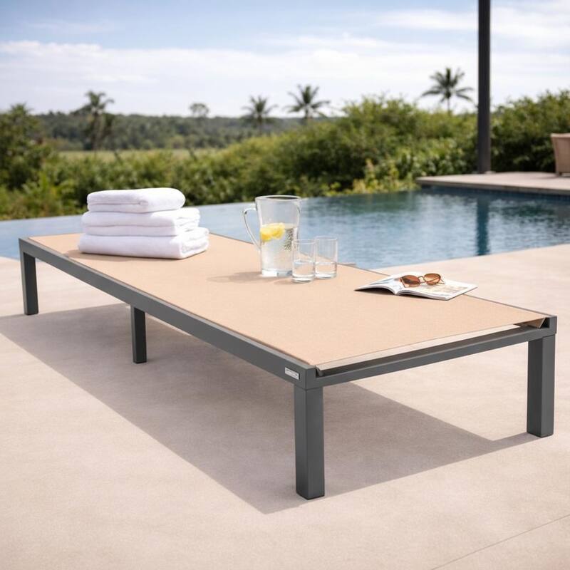 Marlin Outdoor Chaise Lounge Chair - Stackable Adjustable Recliner Sun Lounger for Pool, Beach, Patio, or Backyard