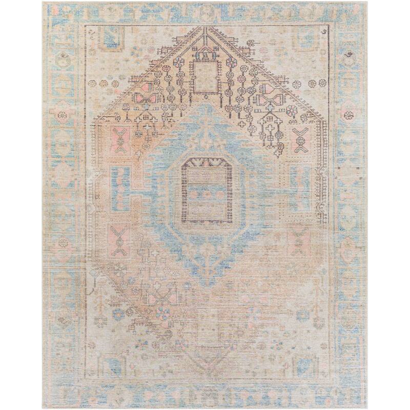 Livabliss Traditional Alanya Medallion Washable Area Rug
