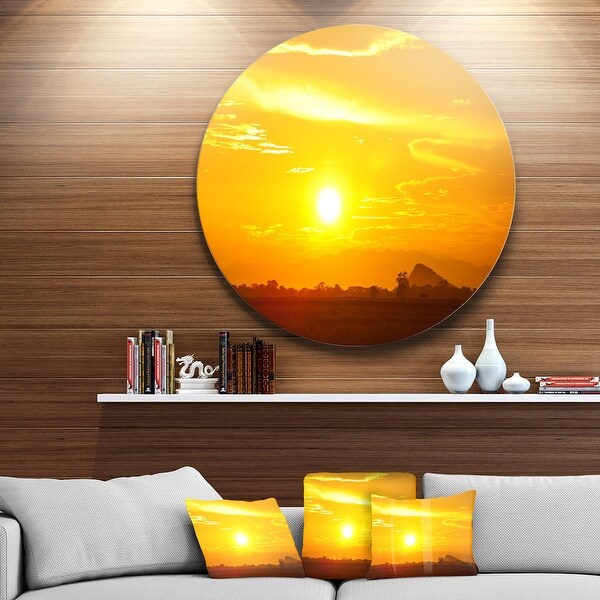 日本未入荷-2サイズ♪ウォールアート- Nile River Sunset Designart 'Bright Yellow Sky At Sri Lanka Sunset' African