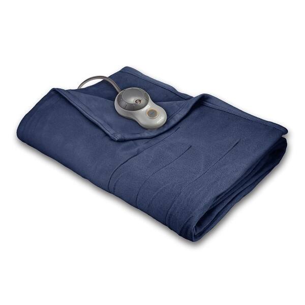 Blue Lagoon Twin Quilted Fleece Heated Electric Blanket Bed Bath