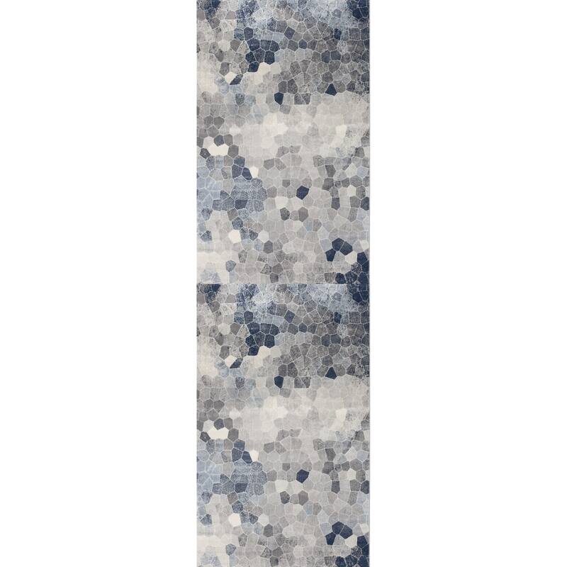 HomeRoots Cobblestone Contemporary Square Area Rug