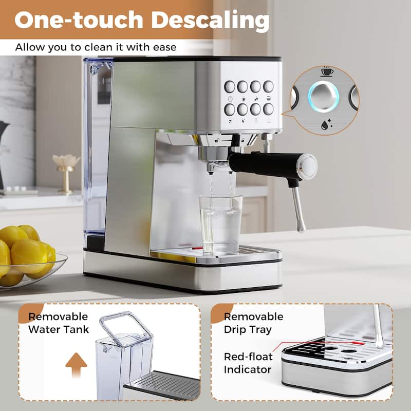 Gymax Espresso Machine 20 Bar w/Milk Frother 57OZ Removable Water Tank