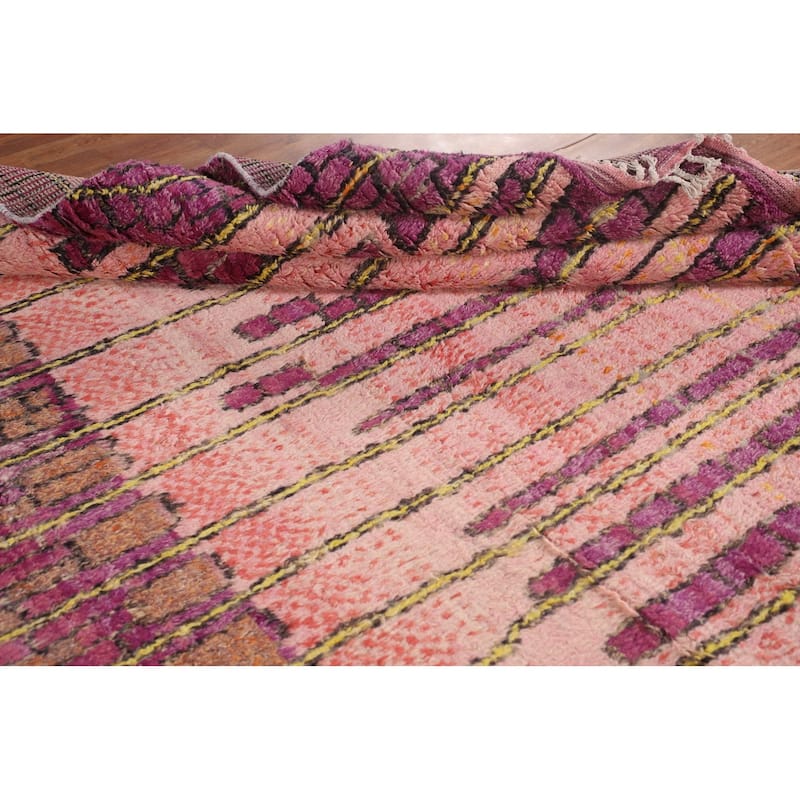 Plush Moroccan Style Rug Hand-Knotted Wool Carpet - 7'8" x 10'11"
