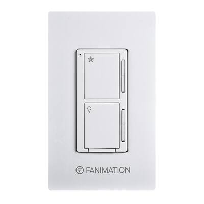 Wall Control - Fan 3 Speeds and Dimming Light - White