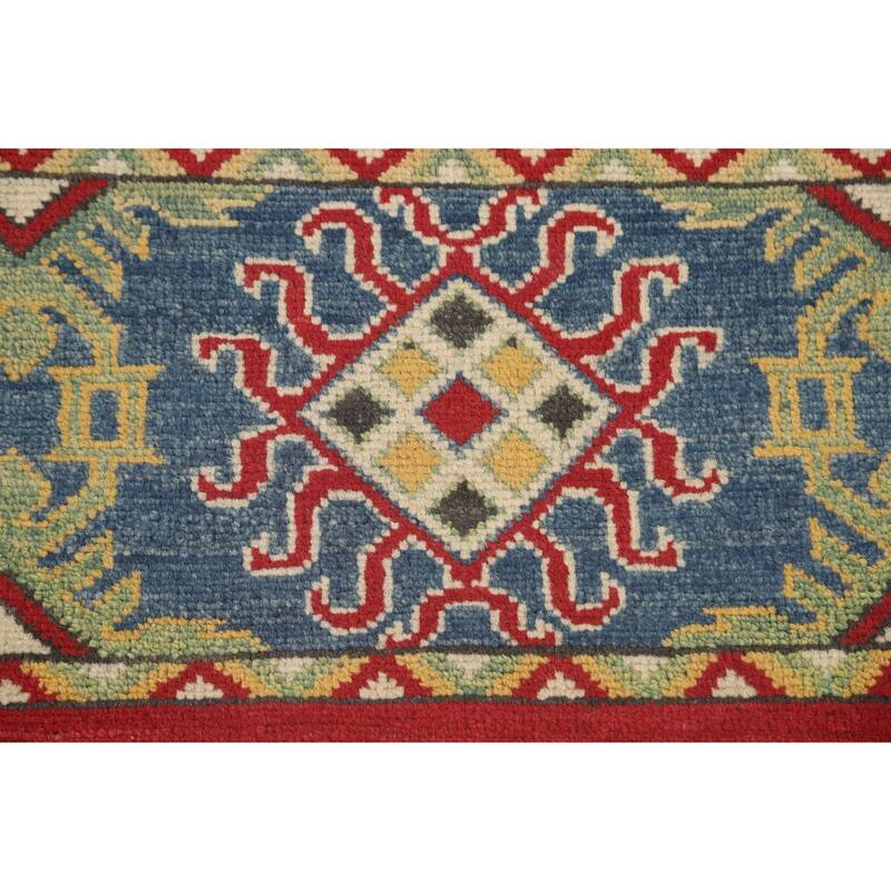 Striped Kazak Oriental Area Rug Wool Carpet - 7'11" x 10'3"