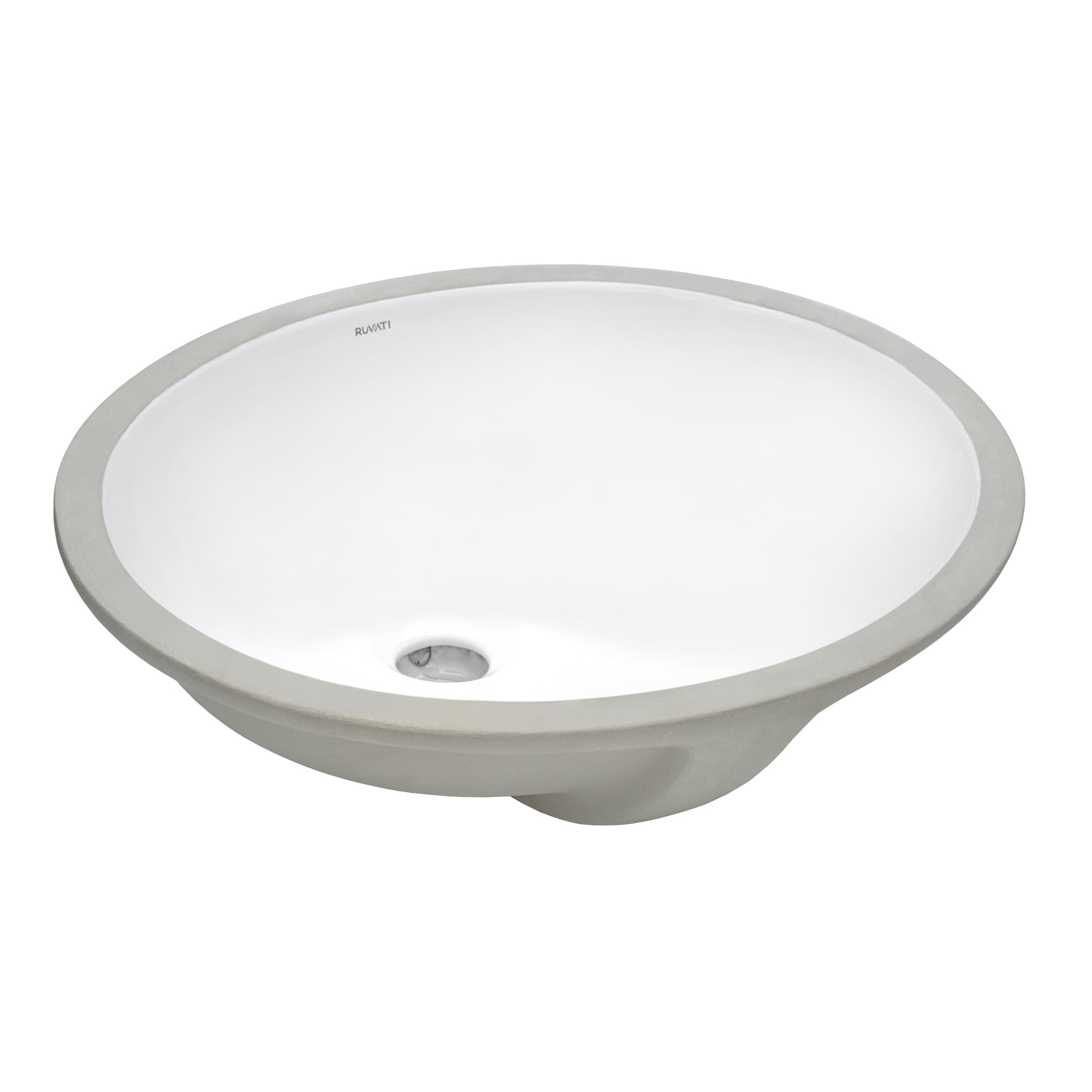 Ruvati 14-3/4 x 11 inch Undermount Bathroom Vanity Sink White Oval Porcelain Ceramic with Overflow - RVB0616