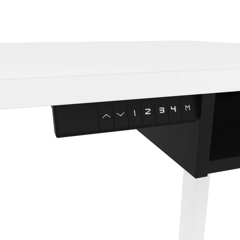 Bestar Pro-Vega 81W L-Shaped Standing Desk with Credenza