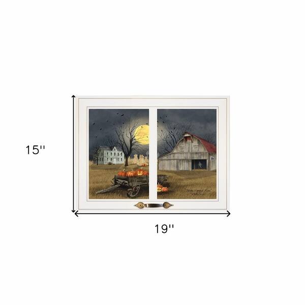 Spooky Harvest Moon Halloween White Framed Print Wall Art - Bed Bath ...