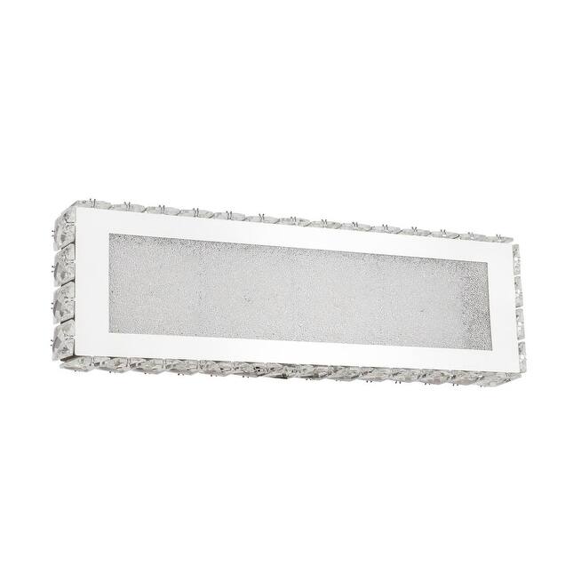 Chrome Stainless Steel LED Wall Sconce with Clear Crystal Accents