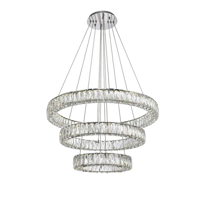 Monroe Collection Chandelier D31.5" H21" Chrome Finish