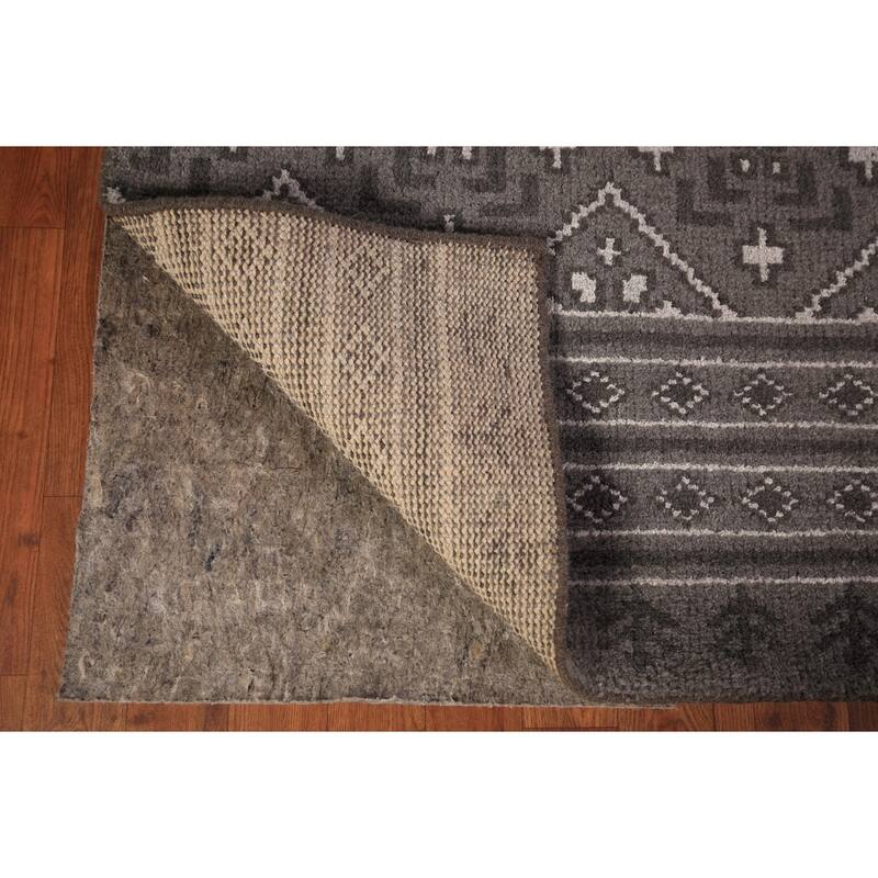 Geometric Trellis Moroccan Oriental Area Rug Hand-Knotted Wool Carpet - 5'1" x 7'11"