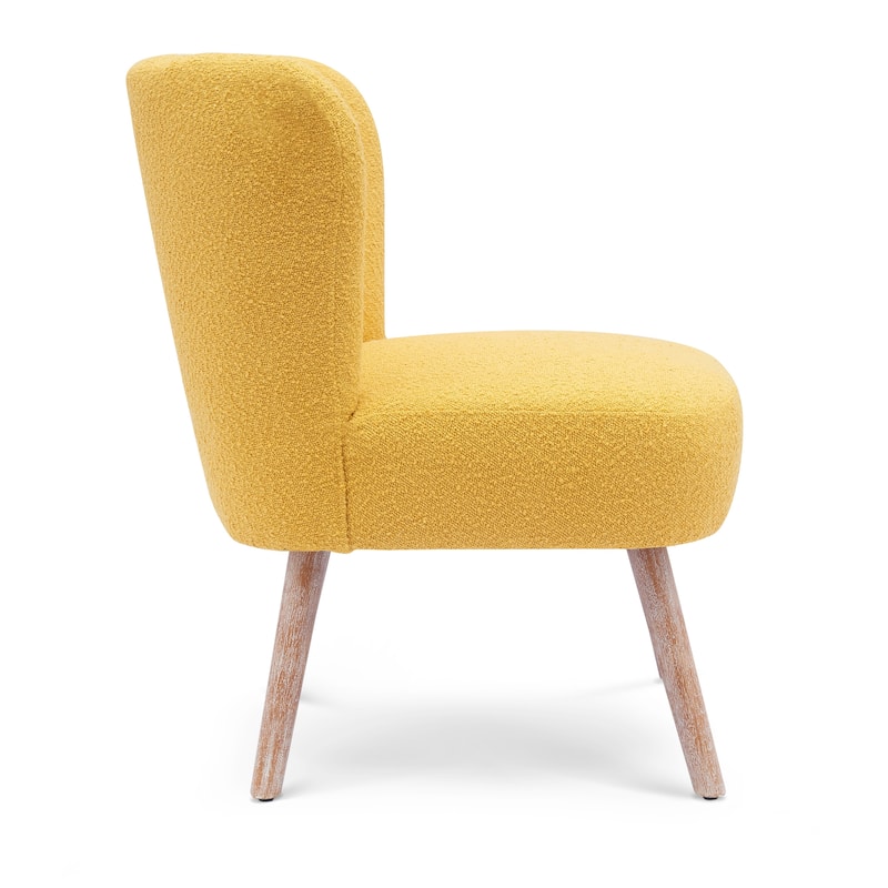 Boucle Polyester Upholstered Armless Accent Chair - Stain Resistant