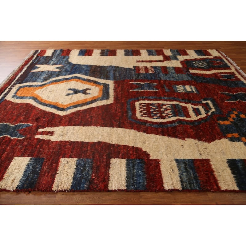 Tribal Geometric Moroccan Wool Area Rug Hand-knotted Oriental Carpet - 8'2" x 10'3"