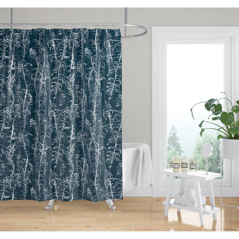 HEATH DARK BLUE Shower Curtain By Becky Bailey On Sale Bed Bath