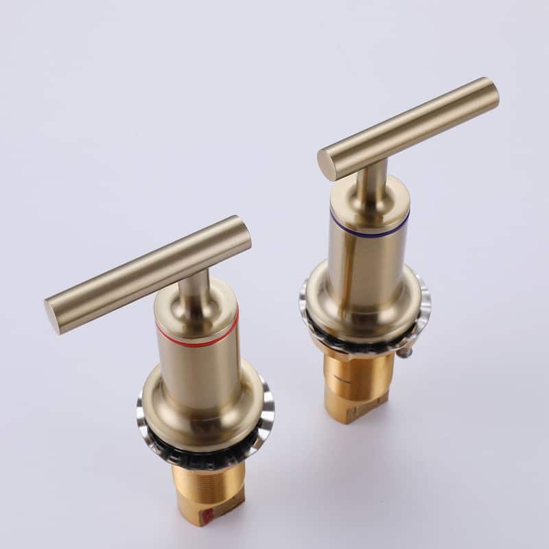 Desk Mount 5 Holes Bathtub Faucet with Handheld Shower, Gold