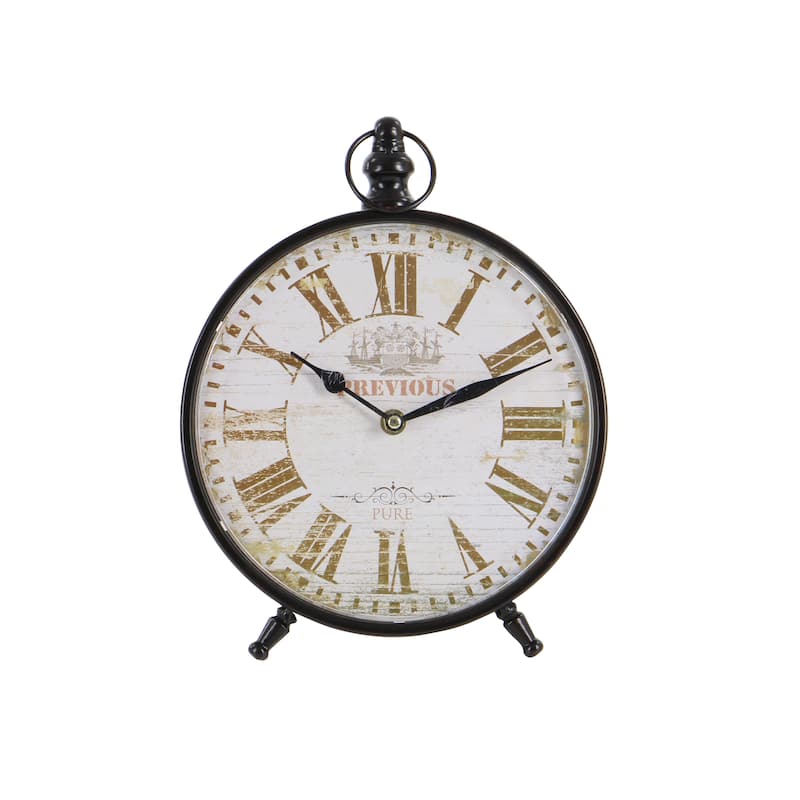 Black Iron Vintage Clock No Theme (Set of 4) - 9 x 2 x 12